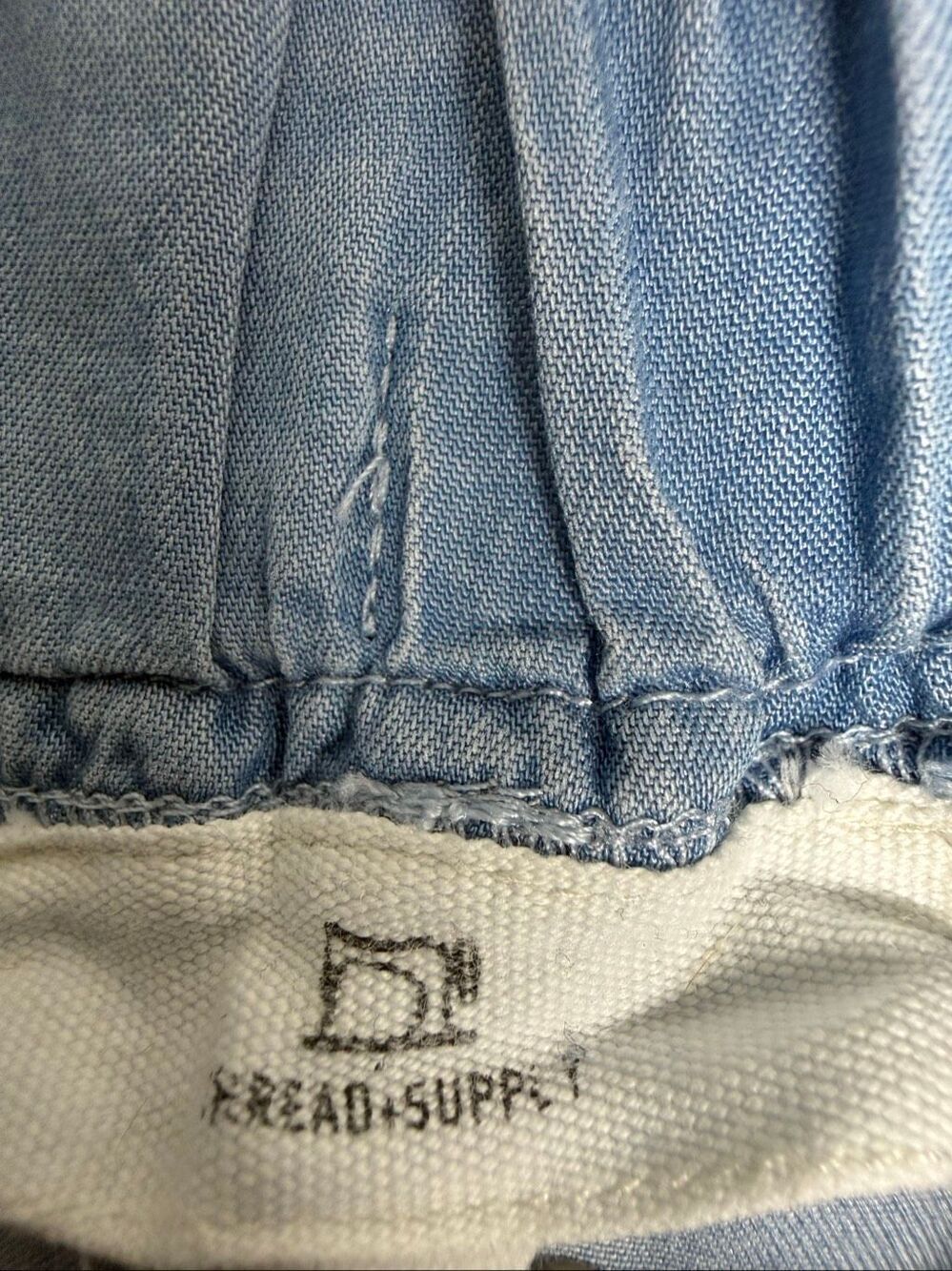 Thread & Supply Chambray Tie Waist Shorts Light Blue Junior Size Large - Picture 6 of 11